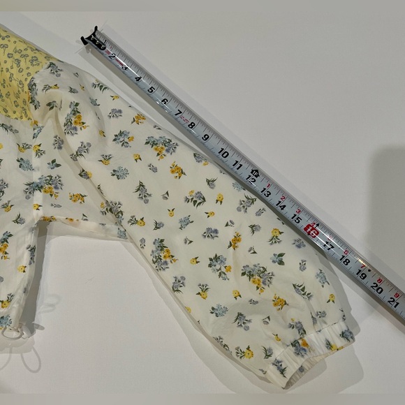 Aeropostale Windbreaker Cropped Zip Up Drawstring Waist White Yellow XL - Picture 9 of 15